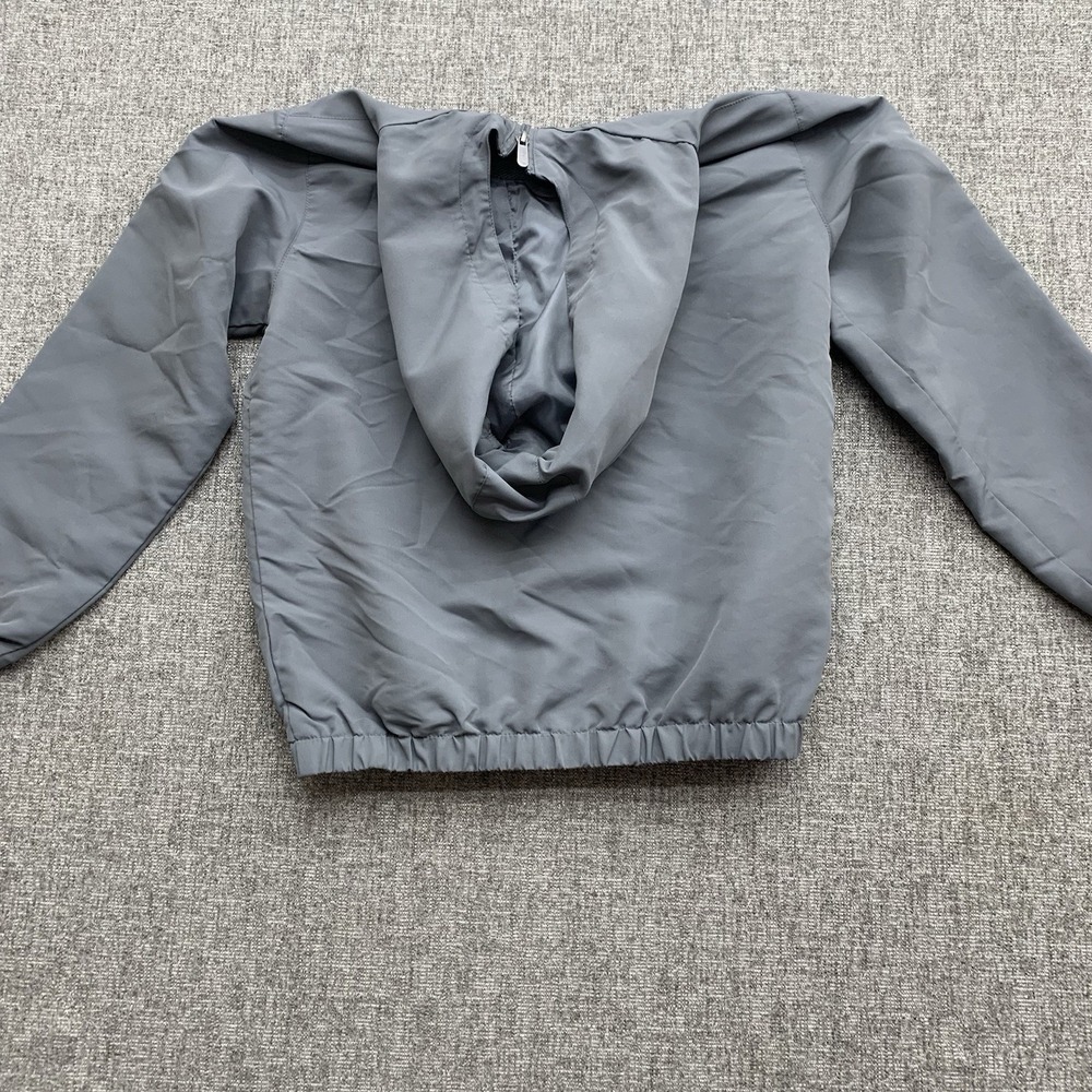 Born Fly Flight Style Windbreaker Full Zip Nylon Jacket Gray Big Kids M - Picture 7 of 11